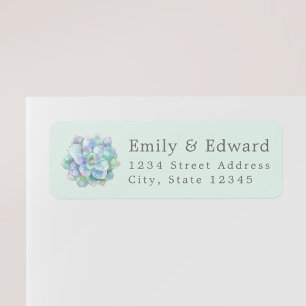 Watercolor Succulent Custom Return Address Label