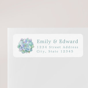 Watercolor Succulent Custom Return Address Label