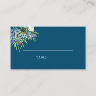 Watercolor Succulent Floral Bouquet Boho Wedding Place Card
