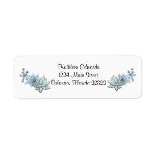 Watercolor Succulent & Flower Return Address Label
