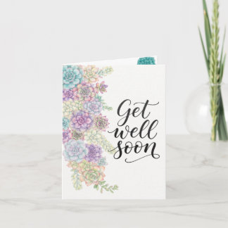 Watercolor Succulent Get Well Soon Card