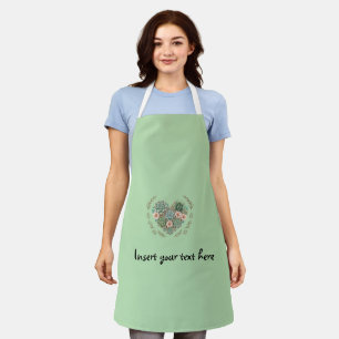 Watercolor Succulent Heart Personalized Garden Apron