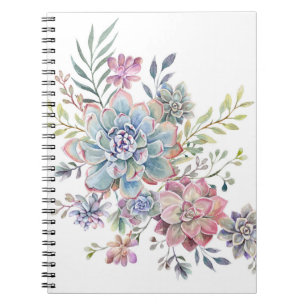 watercolor succulent notebook