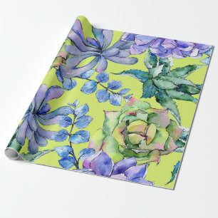 Watercolor Succulent Plants Wrapping Paper