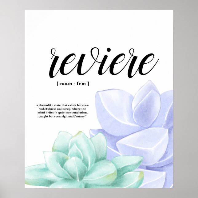 Watercolor Succulent Poster – Minimalist (Front)