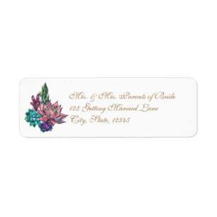 Watercolor Succulent Return Address Label