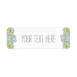 Watercolor Succulent Shabby Chic Bohemian Floral Return Address Label