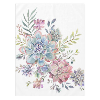 watercolor succulent tablecloth