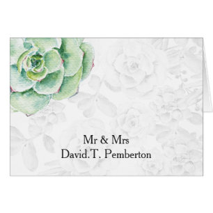 watercolor succulent Wedding Place Cards
