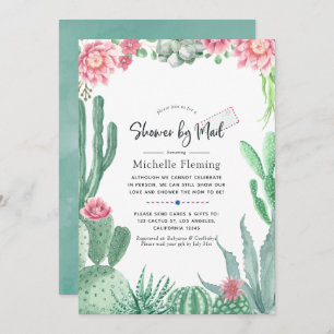 Watercolor Succulents Baby Shower by Mail Invitation
