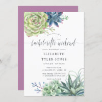 Watercolor Succulents Bachelorette Weekend Agenda