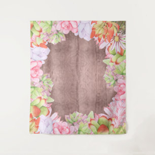 Watercolor Succulents Backdrop Tapestry