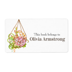 Watercolor Succulents Personalised Book Belongs To