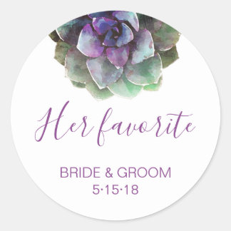Watercolor Succulents | Wedding Favour Label