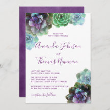 Watercolor Succulents | Wedding Invitation