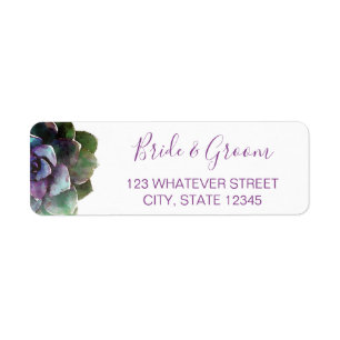 Watercolor Succulents   Wedding Label Return Address Label