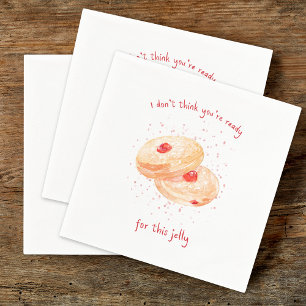 Watercolor Sufganiyot Jelly Doughnut Funny Hanukka Napkin
