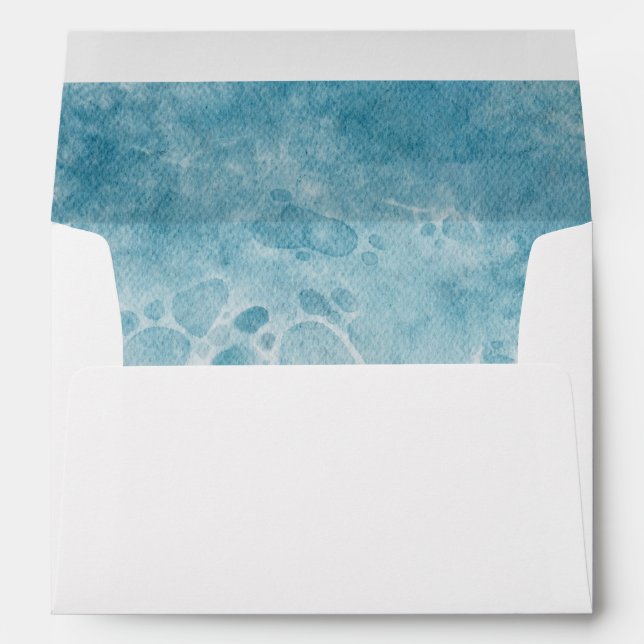 Watercolor Summer Beach Wedding Envelope (Back (Bottom))