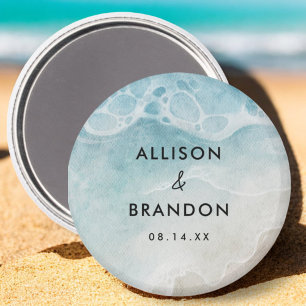 Watercolor Summer Beach Wedding Party Magnet