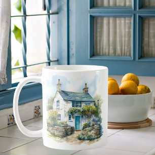 Watercolor Summer English Country Cottage Coffee Mug