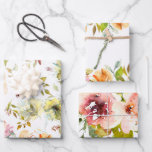 Watercolor Summer Floral Wrapping Paper Sheets<br><div class="desc">Summer themed watercolor florals in cheerful colours such as yellow,  pink and green creating a seamless pattern. Check our store for more items from this collection.</div>