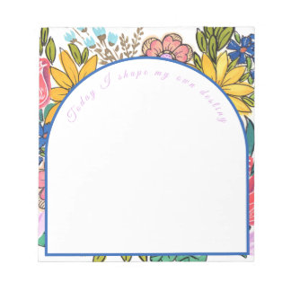 Watercolor Summer Florals Personalised Notepad