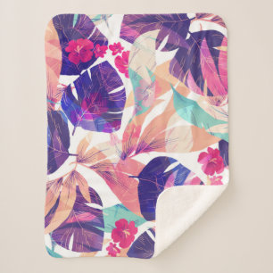 Watercolor Summer Flower 2 Sherpa Blanket