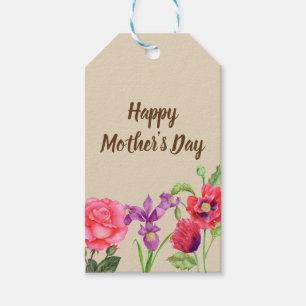 Watercolor Summer Flowers Floral Mother's Day Gift Tags
