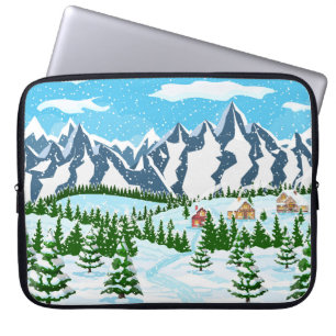 Watercolor summer meadow flowers seamless pattern, laptop sleeve