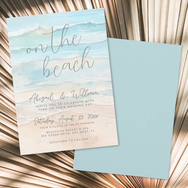 Watercolor Summer On The Beach Wedding Invitation (Watercolor Summer On The Beach Wedding Invitation )