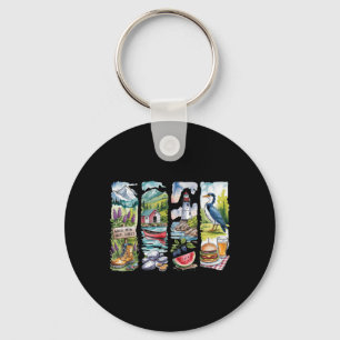 Watercolor Summer Outdoors Travel Adventure Art Key Ring