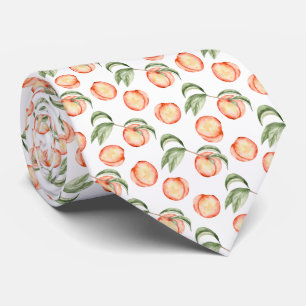 Watercolor Summer Peach Pattern Tie