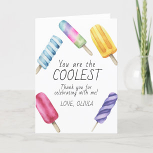 Watercolor Summer Popsicle Birthday thank you
