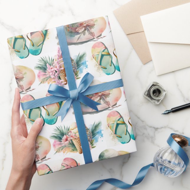 Watercolor Summer Stuff Wrapping Paper (Gifting)