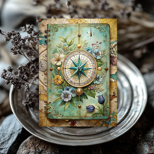 Watercolor summer vacation retro compass planner  tissue paper