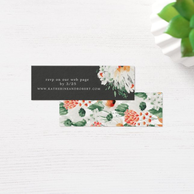 watercolor summer wildflower Wedding Website Card (Desk)