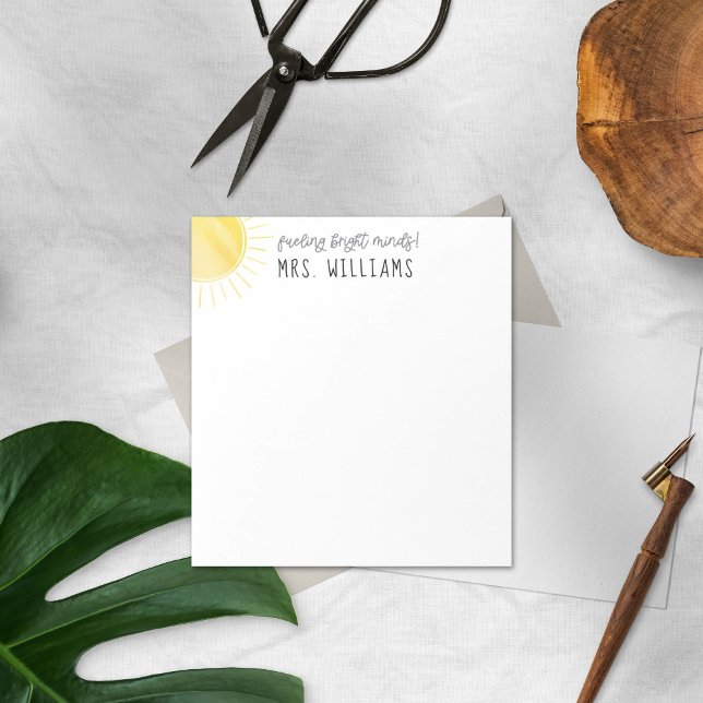 Watercolor Sun Fuelling Bright Minds Teacher Notepad (Creator Uploaded)