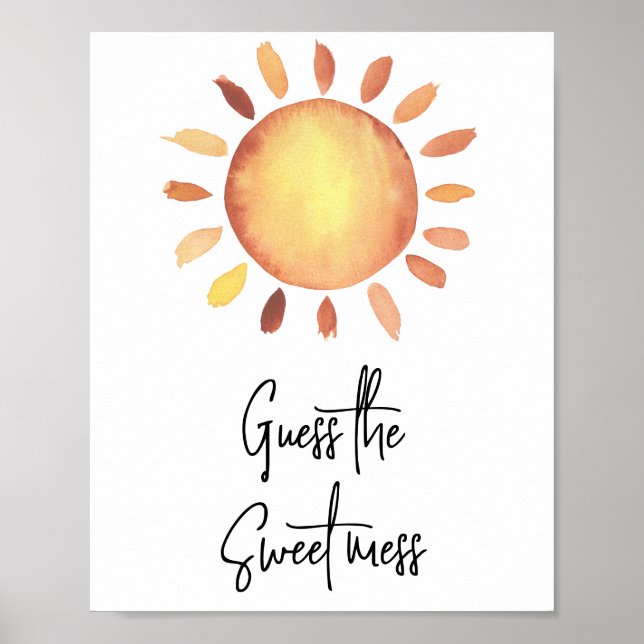 Watercolor sun - Guess the sweet mess Poster (Front)