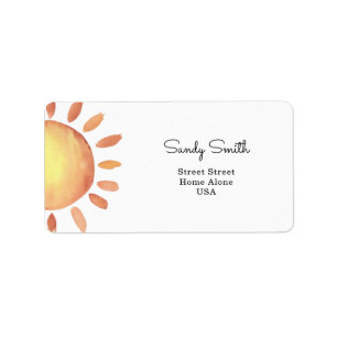 Watercolor Sun Label