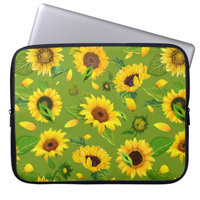 Watercolor Sunflower 4 Laptop Sleeve (Front)