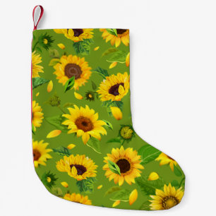 Watercolor Sunflower 4 Small Christmas Stocking