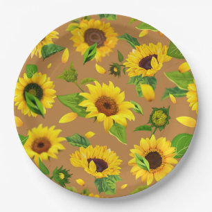 Watercolor Sunflower 5 Paper Plate
