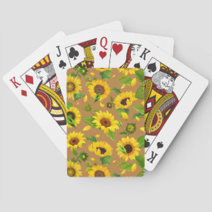Watercolor Sunflower 5 Playing Cards