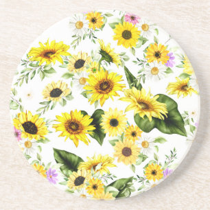 Watercolor Sunflower 7 Coaster