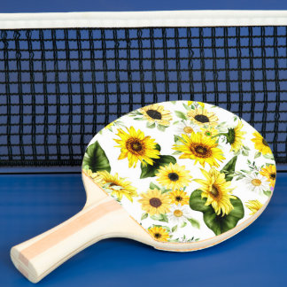 Watercolor Sunflower 7 Ping Pong Paddle