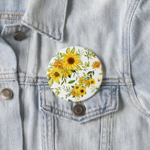 Watercolor Sunflower 8 7.5 Cm Round Badge