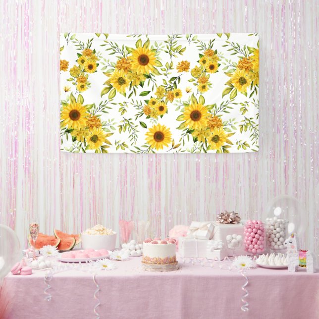 Watercolor Sunflower 8 Banner (Party)