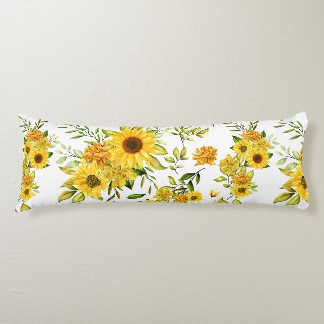 Watercolor Sunflower 8 Body Cushion (Front)