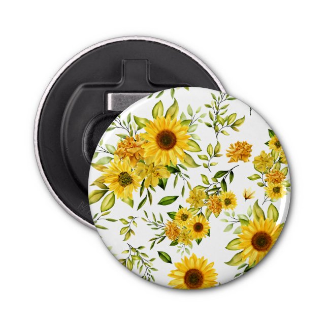 Watercolor Sunflower 8 Bottle Opener (Front)