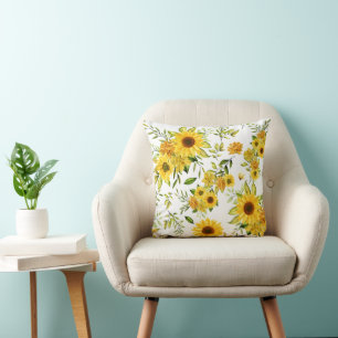 Watercolor Sunflower 8 Cushion